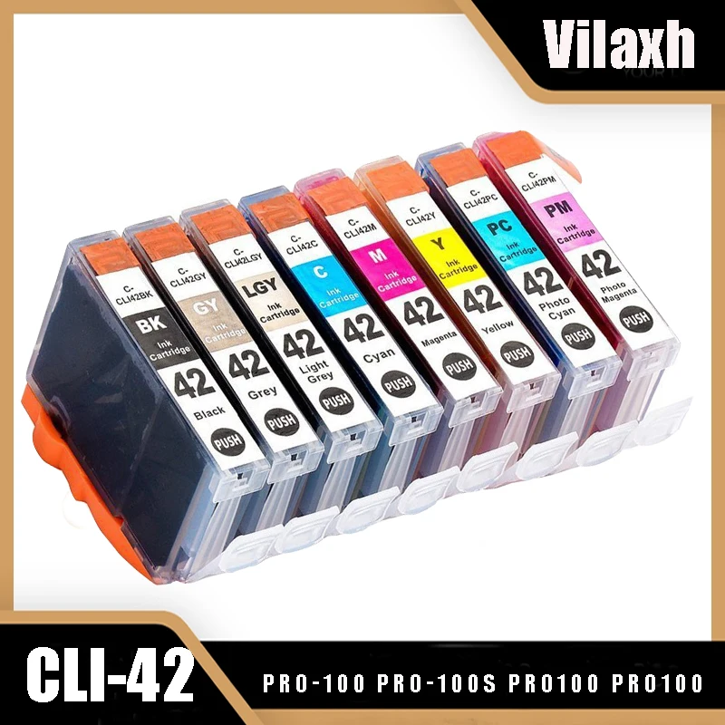 

Vilaxh для Canon 42 чернила. Совместимый чернильный картридж для Canon CLI-42 CLI42 CLI 42 cli-42 cli42 для CANON PIXMA Pro-100
