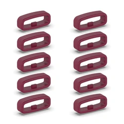 Premium Silicone Watch Band Keeper - Set of 10 Durable Strap Loops - 20MM (Red)