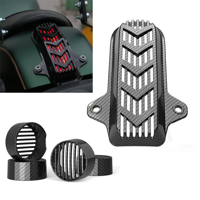 Motorbike Modified Parts Motorcycle Front Rear Turn Signal Trim Cover Tail Light Shield Compatible For QJMOTOR SRV300 / SRV350