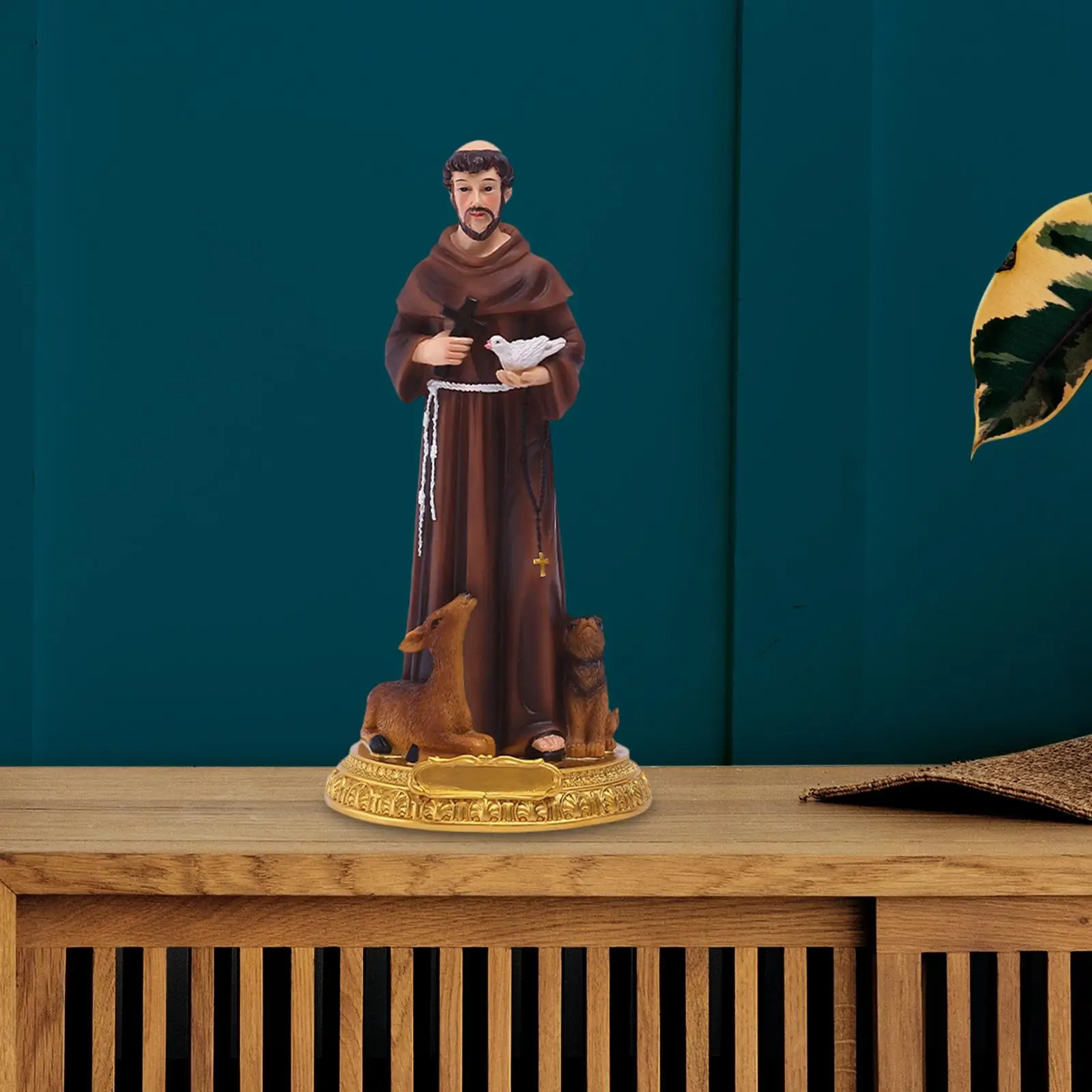 Saint Francis of Assisi Statue Decorative Resin Catholic Statues Home Decor