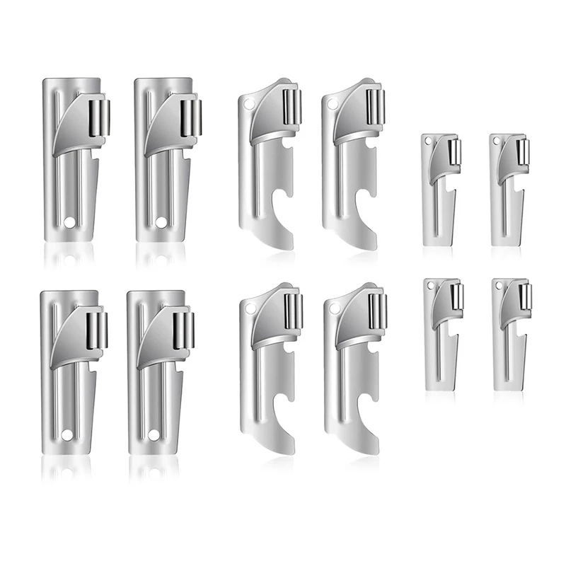 

12 Pieces Can Openers Portable Can Opener With Key Rings, P-38, P-51 And P-57 Stainless Steel