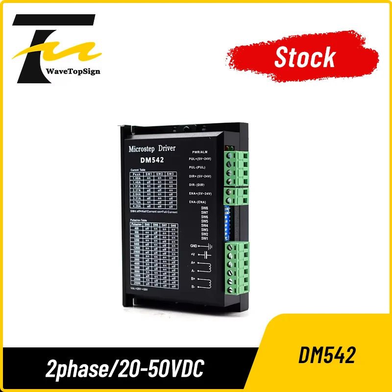 WaveTopSign 스테퍼 모터 드라이버 DM542 전압 20-50VDC 전류 1.0-4.2A 57 86 시리즈 디지털 스테퍼 모터용