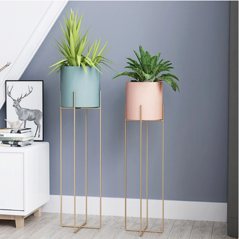 Plant Shelf Flower Stand Nordicmodern Minimalist Greensucculent Floor-standing Iron Plant Rack Sbalcony Garden Office Decoration