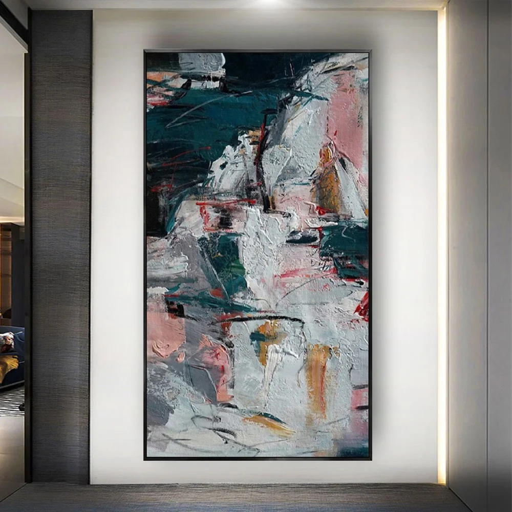 

100% Handmade Abstract Oil Painting Decor Home Decorative Artwork Hanging Picture Modern Minimalist Style Wall Art Panel Trim