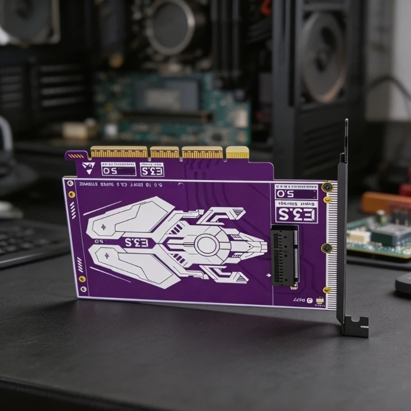 빠른 속도의 데이터 전송 데스크탑 스토리지 확장을 위한 내구성 EDSFF E3.S-PCIe5.0 변환 카드