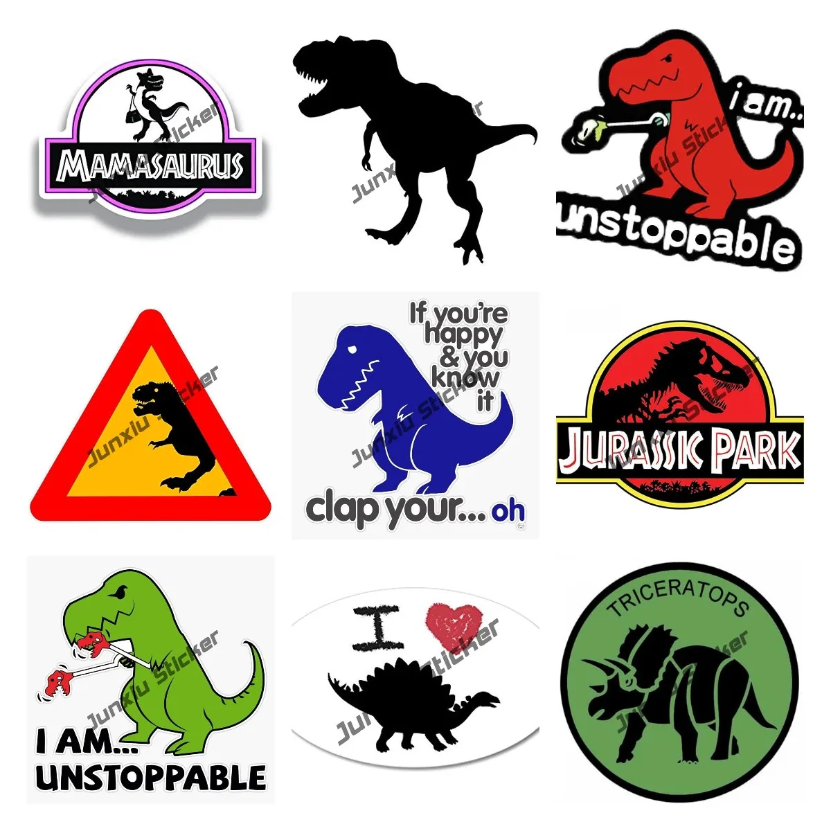Jurassic Park Dinosaur Sticker Se Sei Felice E Lo Sai T-Rex Vinyl Decal Sticker Car Waterproof Car Decal Bumper Sticker