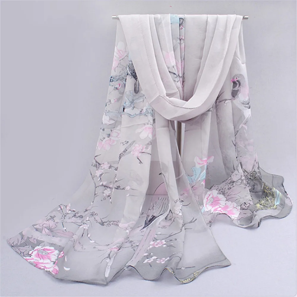 Summer Chiffon Scarf Butterflies Scarves Women's Scarf Long Shawl Spring Chiffon Infinity Scarf Foulard Hijab Scarf 160*50cm