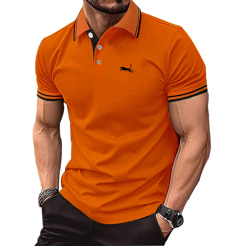 Spring Summer Men New Short Sleeve Lapel Polo Shirt Men Clothes Slim Fit Sport Golf Polo Shirt Tops .
