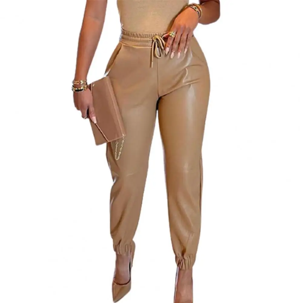 

Material: These women's faux leather pants are made of faux leather, soft and comfortable.