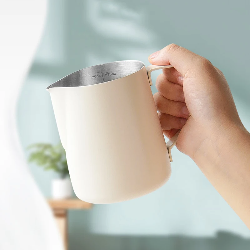 Milk Frothing Jug Milk Frother Jug 350/600ml Stainless Steel V-Mouth Milk Frothing Pitcher Foam Milk Jug Coffee Utensils Barista Craft Bubble Jar Family Caf&eacute;