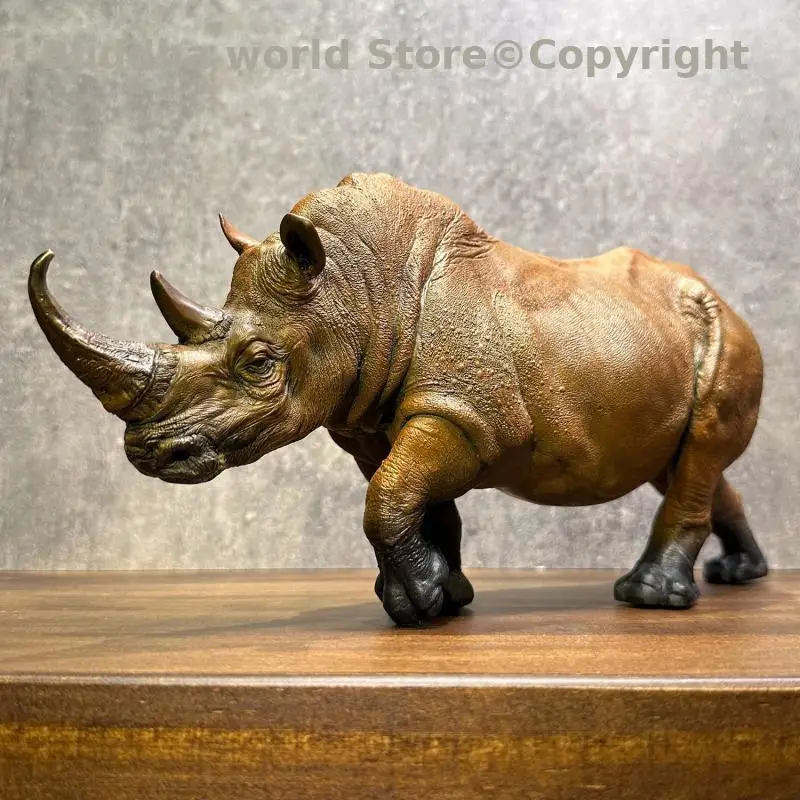 TOP Lucky Mascot Auspicious African rhinoceros bronze sculpture living room Company office bar club home Decorative ornament 4