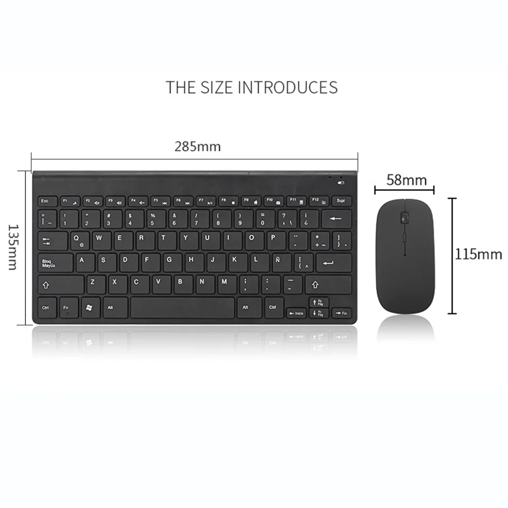 게임 PC 플레이어 TV 용 새로운 스페인어 키보드 무선 마우스 스페인어 키보드 및 마우스 세트 78 키 게임 키보드