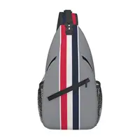 Thom-Stripes Red White Navy TB Sling Chest Bags Crossbody Shoulder Backpack Outdoor Sports Daypacks Fashion Bag 1
