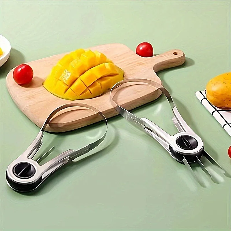1pc Mango Cutter Creative Fruit Peeler Mango Slicer Watermelon Melon Fruit Divider Peeler Knife for Pulp Practical Kitchen