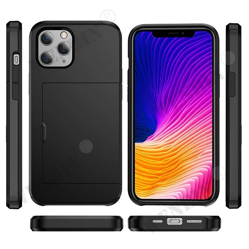 Heavy Duty Shockproof Dual Layer Phone Case with Card Slots Holder