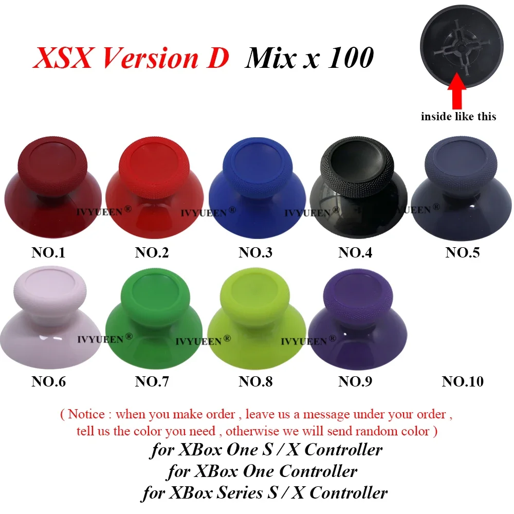 XBox One 시리즈 X S 컨트롤러 용 IVYUEEN 100 PCS X Box One 교체 아날로그 썸 스틱 용 3D 아날로그 썸 스틱 캡