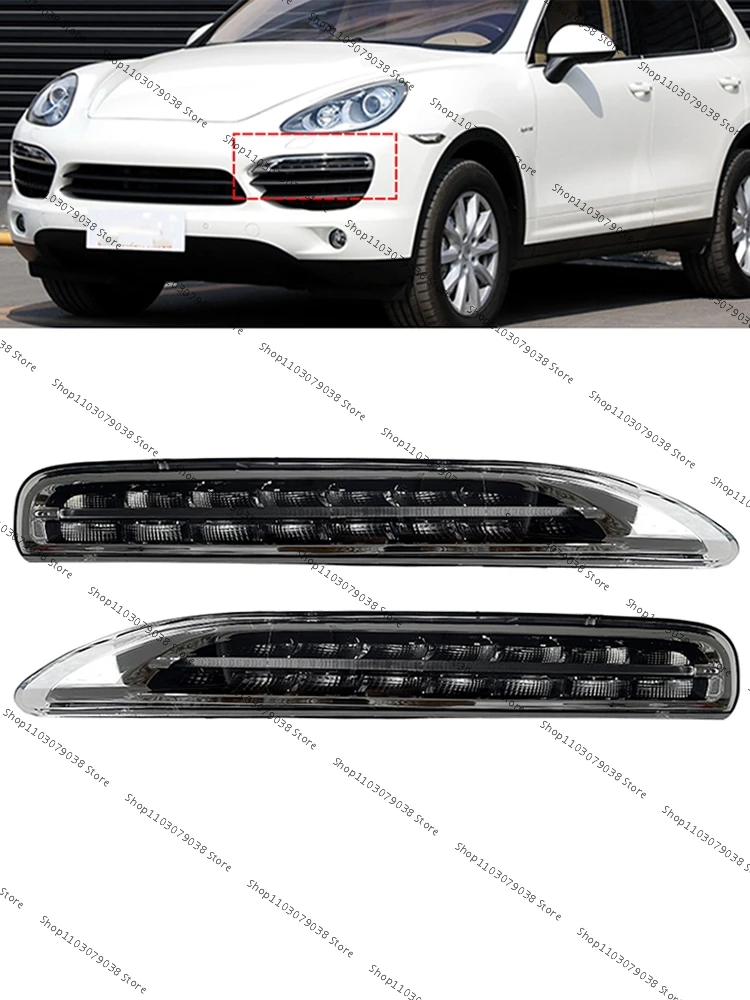 

For Porsche Cayenne 2011-2014 Car Light DRL Front Bumper Daytime Running Light Day Light LED Fog Lamp 95863118100 95863118200