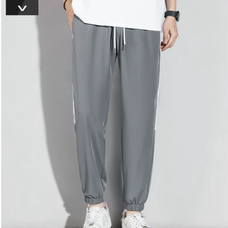 

Men's Solid Pockets Elastic High Waist Shirring Drawstring Casual Hooded Lantern Harun Sports Trousers Spring Summer Pants