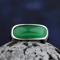 Fashion 316L Stainless steel  Green Zircon Stone Ring  Jewelry For Men Women Teens Gift Wedding&Couple Anels