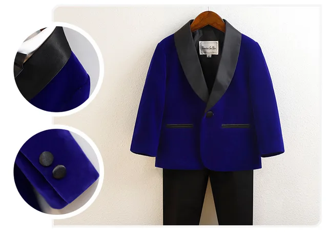 Abito Velluto Ragazzo 4 Pezzi - Elegante Per Matrimoni E Cerimonie - Foto 8