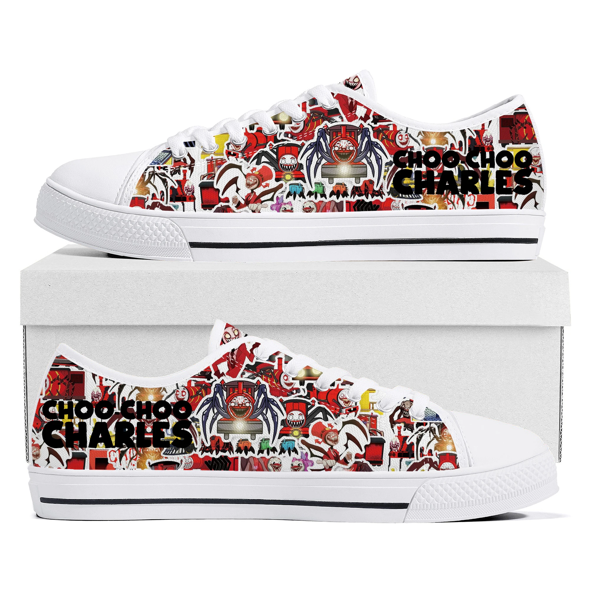 

Choo Choo Charles Low Top Sneakers Cartoon Game Women Men Teenager High Quality Fashion Canvas Sneaker Couple Custom Built Shoes