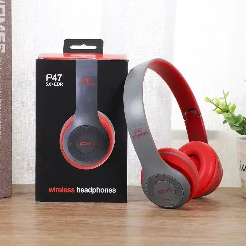 P47 Wireless Bluetooth Headphone With Microphone Foldable Headsets Bass HiFi Sound Music Stereo Earphone For Smartphones_voghion.com