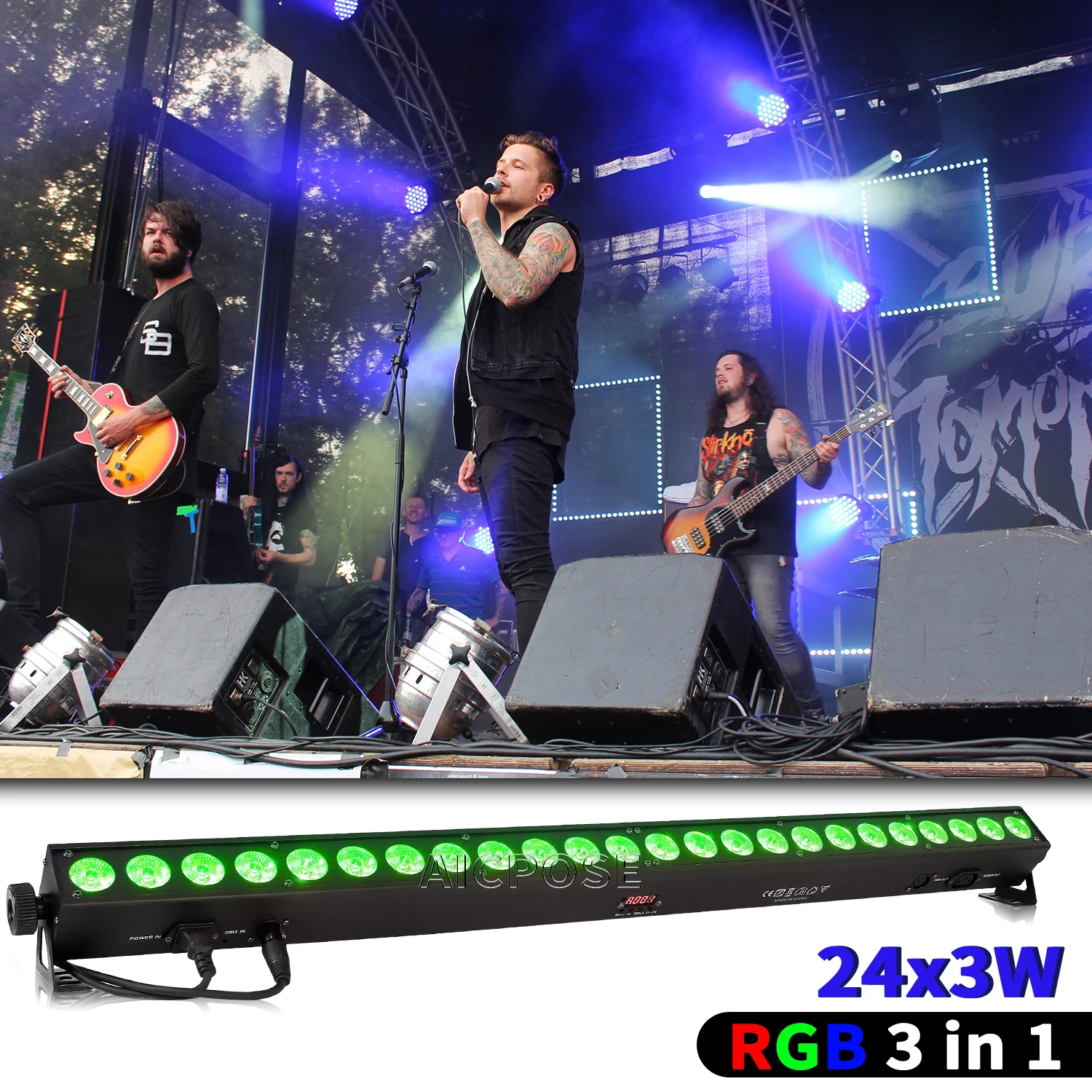 ZEMOJ Dj Light Bar,24 x 3W LED RGB Wall Wash Bar Light DMX India