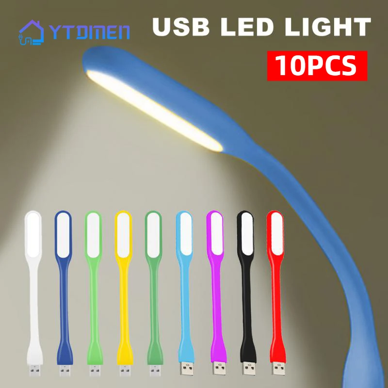 

10pcs USB Light LED Reading Lamp Mini Book Light Portable Camping Table Lamps For Power Bank PC Notebook Laptop Computer
