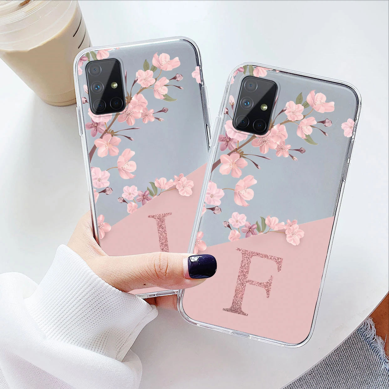 Luxurious Transparent Soft Slim Clear Bumper Case with A-Z Letters Back Cover
