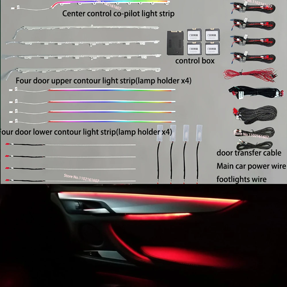 

11 Color For BMW X3 F25 G01 X4 F26 G02 2018-2022 APP Screen Control Decorative Ambient Light LED Atmosphere Lamp Dashboard Strip