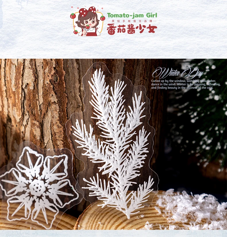 Journal GO 20 Stück Ästhetik Snow World Aufkleber für Collage Junk Journal Craft DIY Graffiti 3D Snowy Winter Scrapbooking Aufkleber – Detail 10