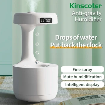Water Droplet Air Humidifier 800ml Anti-gravity Diffuser Night Light  Weightless Sprayer Creative Decorations Holiday Cool Gifts 1