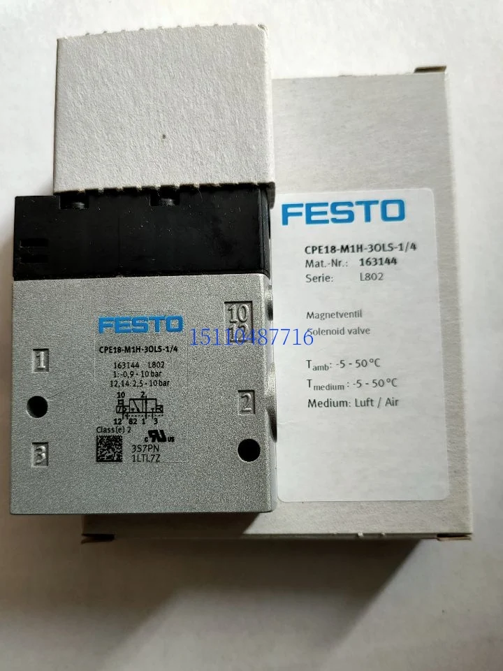 

Festo FESTO Solenoid Valve 163789 CPE18-M3H-3GLS-1/4 In Stock