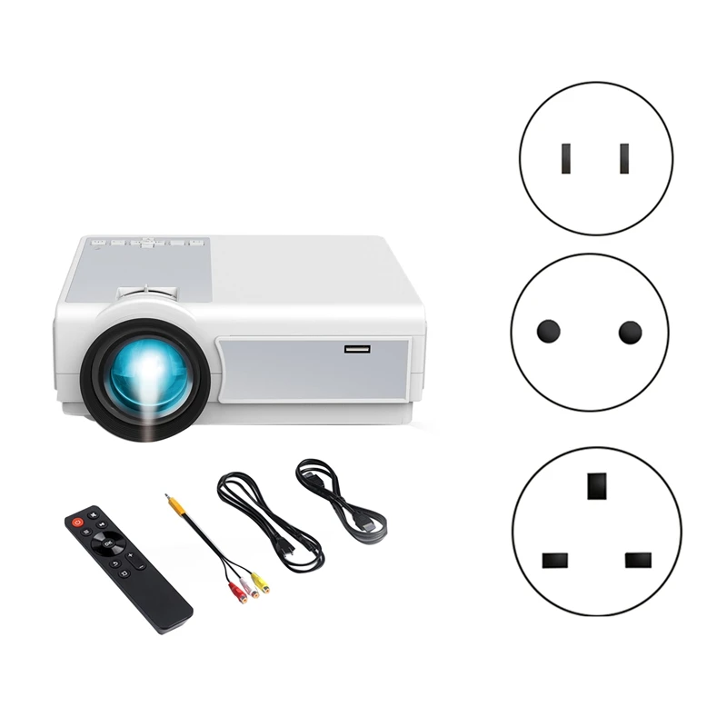 Proiettore 1080P Proiettore Video Home Theater 12000Lm Con Wifi + Bt Per Telefono Hd, Usb, Vga, Av, Ios E Android