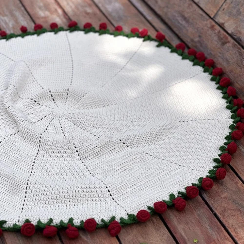 Flower Bouquet Knitted Throw Blanket 3