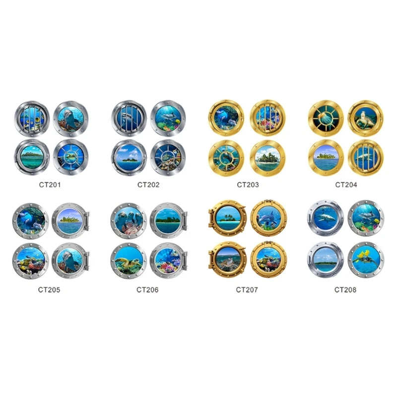 

4 шт., наклейка на морскую морскую жизнь, магнит на холодильник, океан, декоративные наклейки на стены, подарок T84E