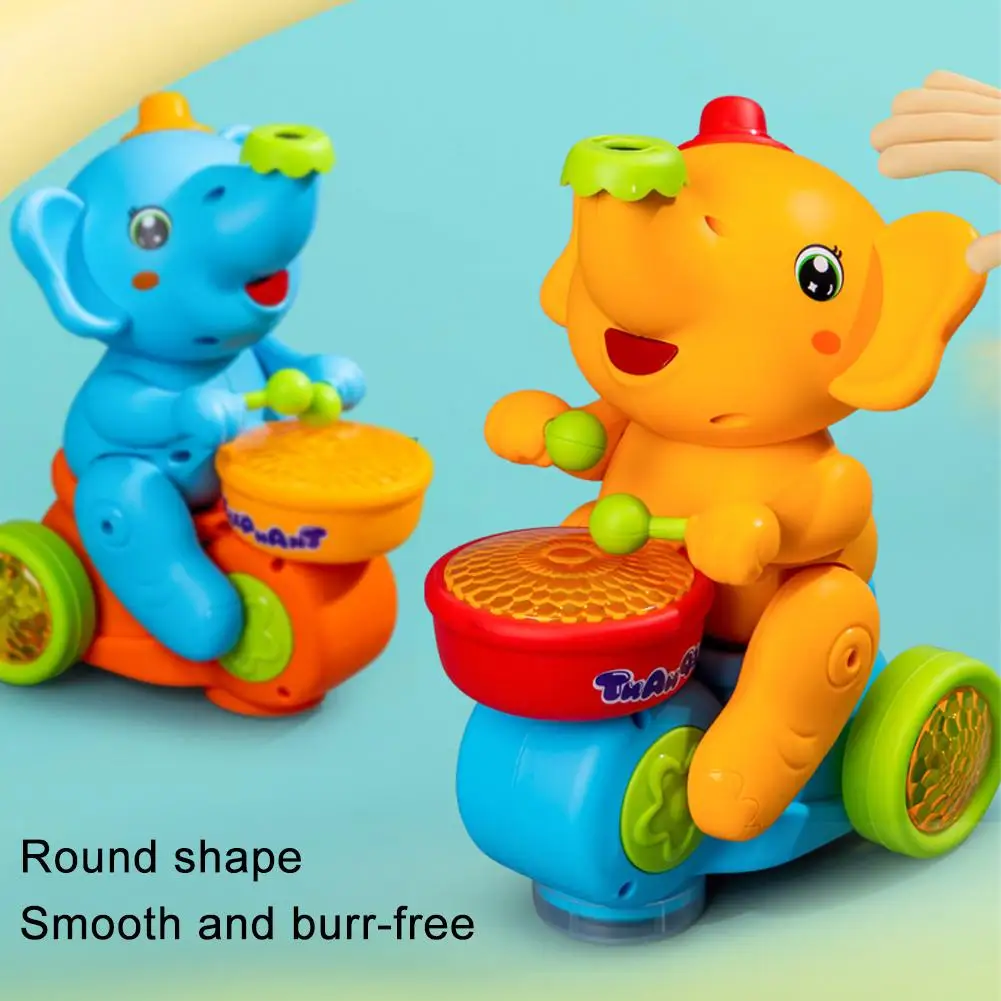 Drumming Elephant Toy, Music Light Drumming Toy Car Small Car Parent Cute Child Toy Elephant Interactive Toys Games U8y6 4