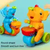Drumming Elephant Toy, Music Light Drumming Toy Car Small Car Parent Cute Child Toy Elephant Interactive Toys Games U8y6 4