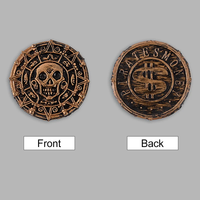 10-50Pcs Pirate Coins 3.8cm Plastic Metal Gold Coin Kids Birthday Party Treasure Chest Decoration Halloween Children's Toys