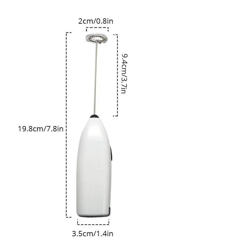 White Electric Egg Beater Milk Frother For Coffee Household Kitchen Mini Stainless Steel Coffee Milk Tea Blender Kitchentool 1Pc