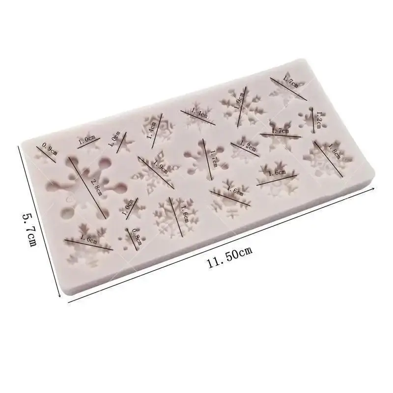 Mini Christmas Snowflake Porous Silicone Mold Sugar Cake Decor Chocolate Candy Baking Mold DIY Gypsum Ornament Snowflake Mold