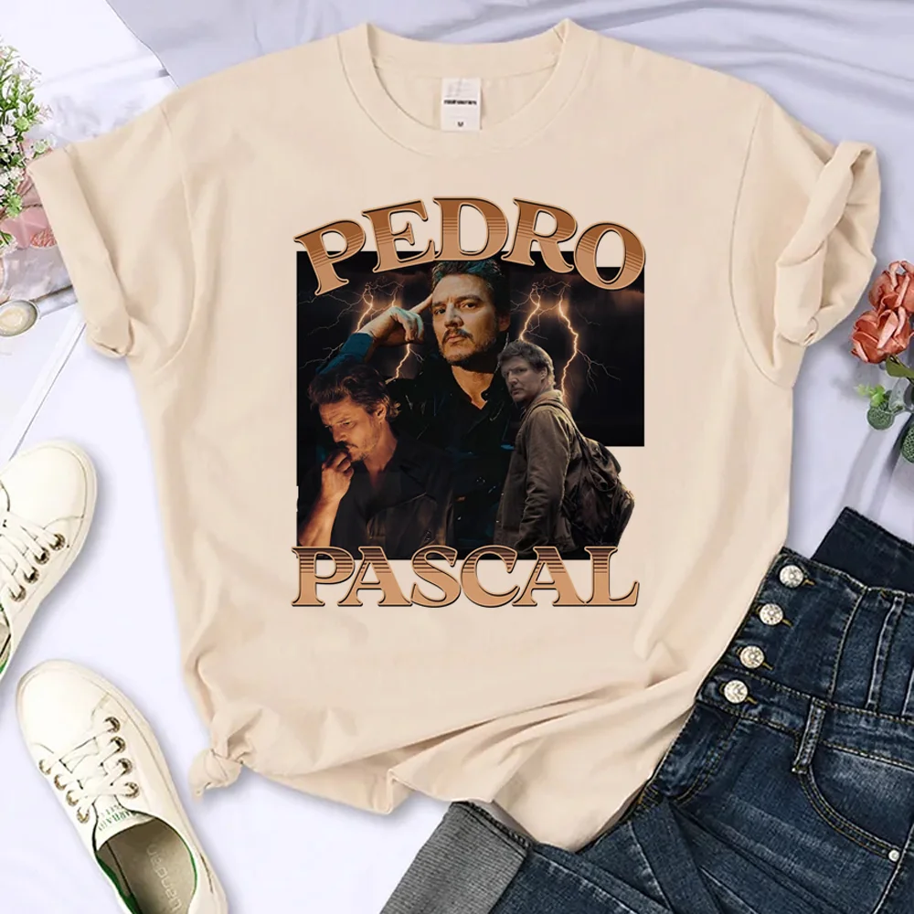 

Pedro Pascal top women summer anime Y2K t shirt girl streetwear clothing