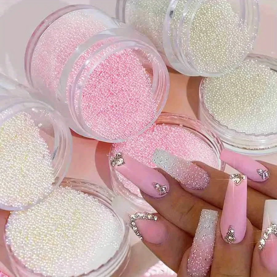 1/2/3 Box Nagelkunst-Dekoration Kaviar-Kleinperlen Glas-Strasssteine Nagelcharms 3D Klare AB-Farbige Edelsteine Zubehör Nagelbedarf – Detail 3
