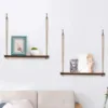 1PC Hanging Shelves for Wall Floating Shelves, Macrame Rope Triangle Shelf, Natural Light Reclaimed Wood, Farmho 4