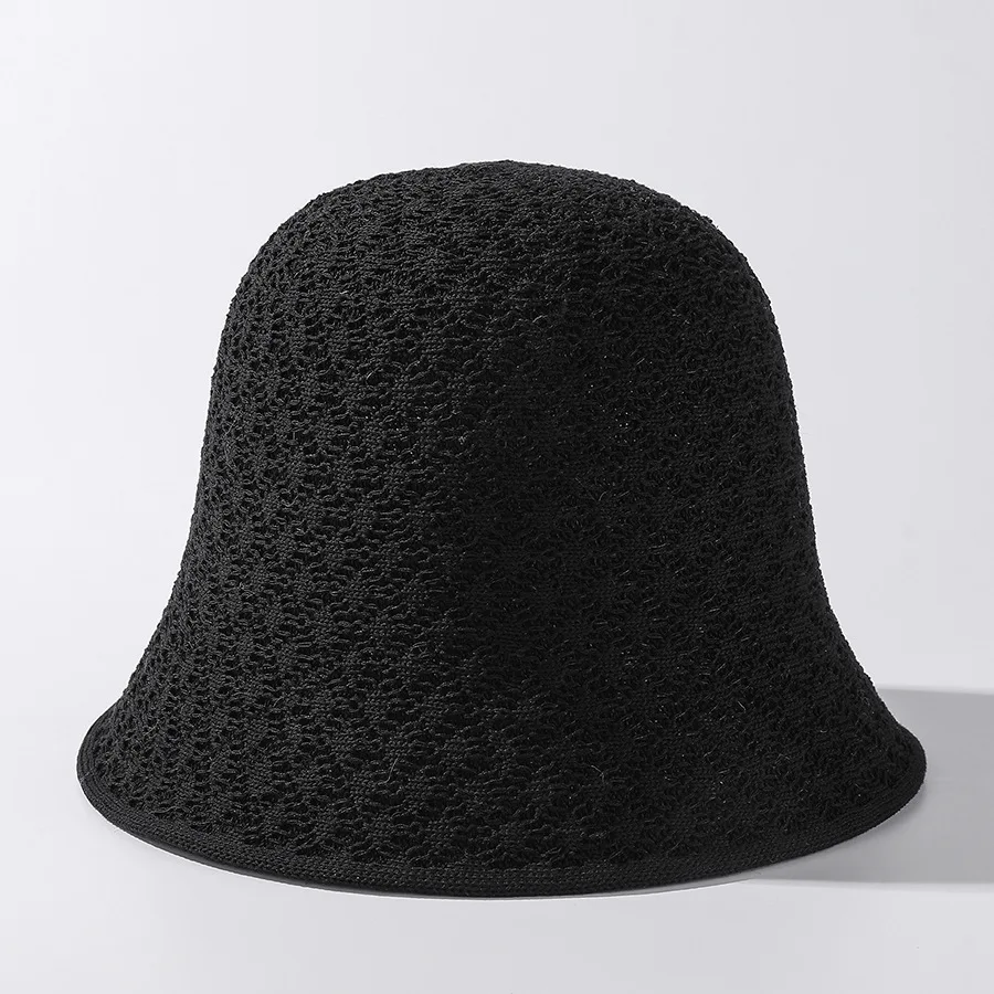 COKK Bucket Hat Women Spring Summer Breathable Hollow Knitted Foldable Sunhat Female Gorro Bob Fishing Hat Female New golf bucket hat