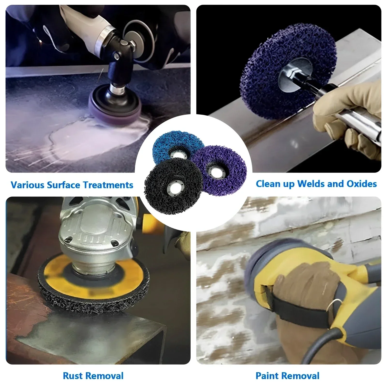 3Pc 4.5inch Paint Removal Disc Quick Stripping Discs Multipurpose Rust Remover Wheel Wear-Resistant Paint Stripper Angle Grinder