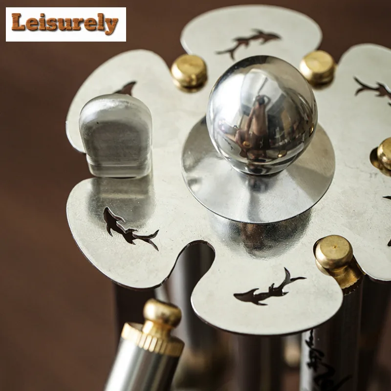 Stainless Steel Rotating Frame Tea Six Gentlemen Japanese Tea Tool Set Teaware Utensils Dahongpao Chinese Tea Set Decoration