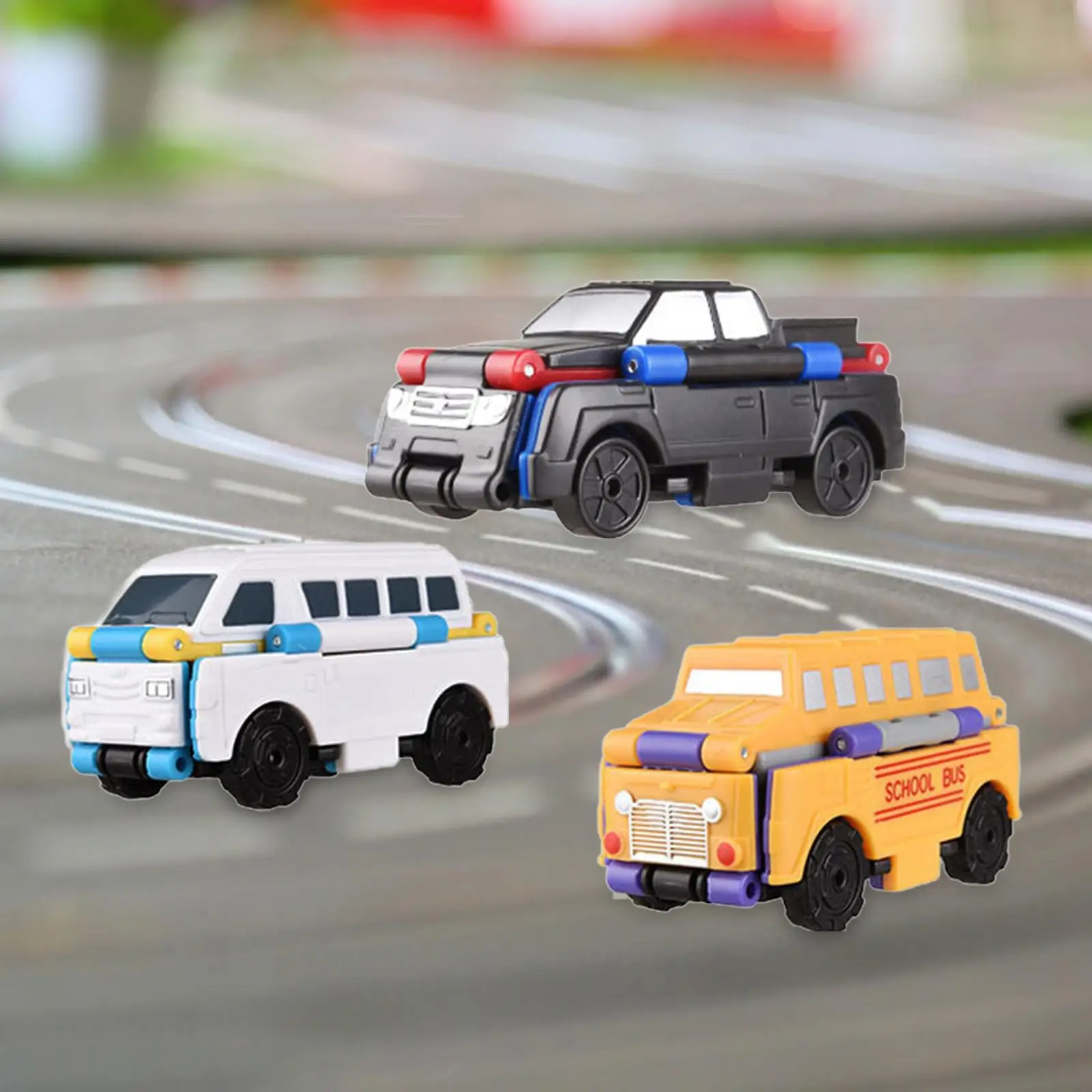 3피스 변신 자동차, 인터랙티브 변형 자동차, 역방향 주행 방지 자동차 장난감, 게임 선물, 상품, 장식, 계몽용