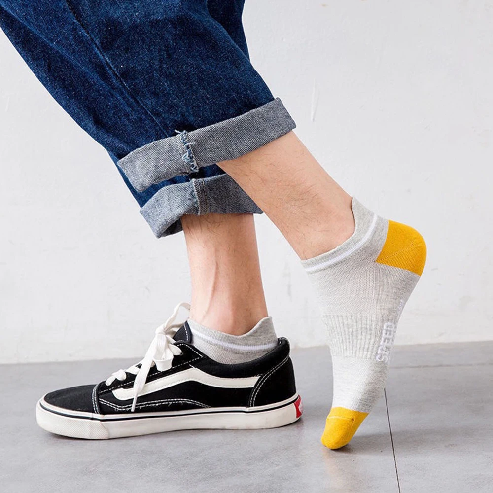 5Pairs Mesh Socks Male High Quality Sports Breathable Non-slip Summer Harajuku Casual Cotton Soft Men Thin Cut Short Ankle Socks