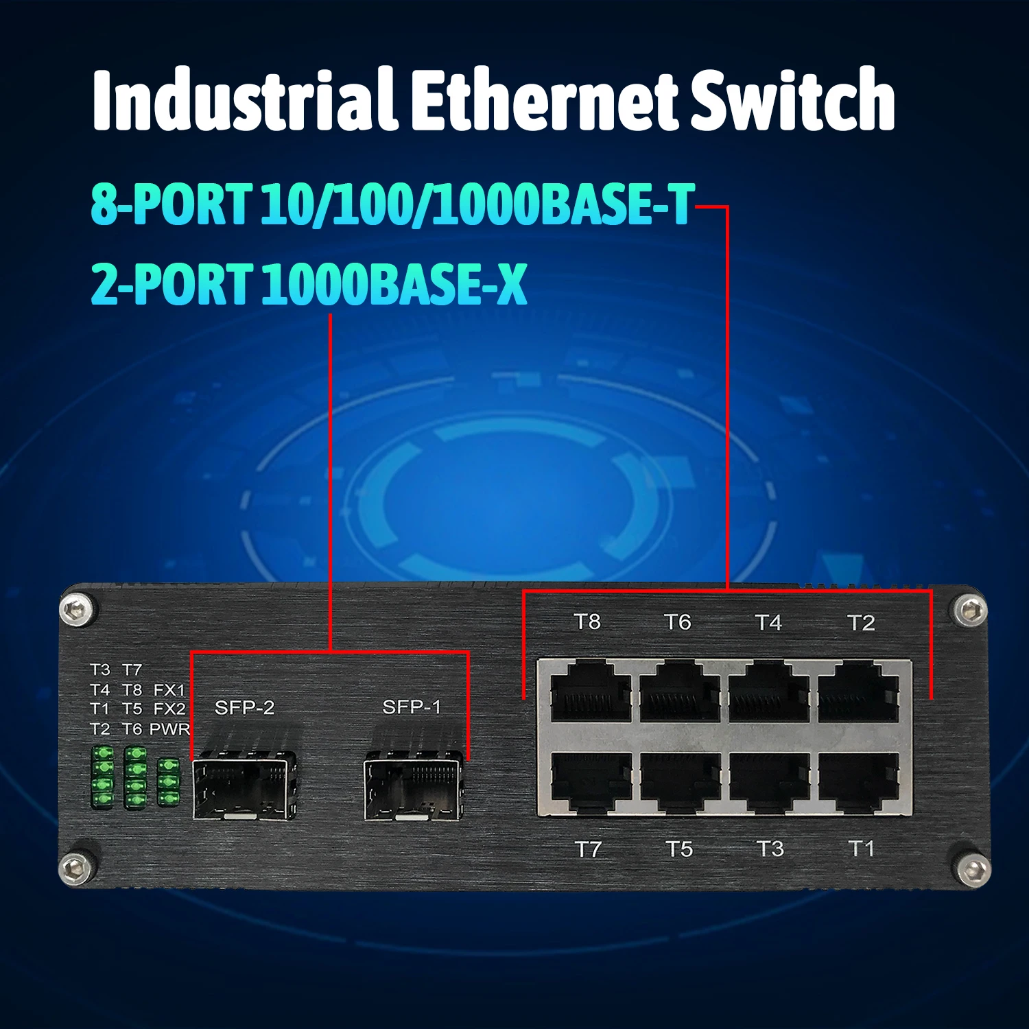 Hereta Industrial PoE Ethernet Gigabit Switch Unmanaged 4 Ports  10/100/1000Mbps RJ45 and 2SFP Fiber Optic Network Switches - AliExpress